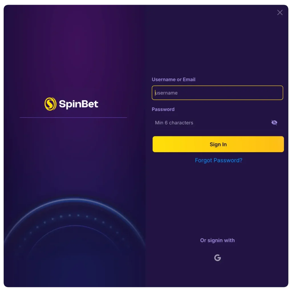 spinbet casino login